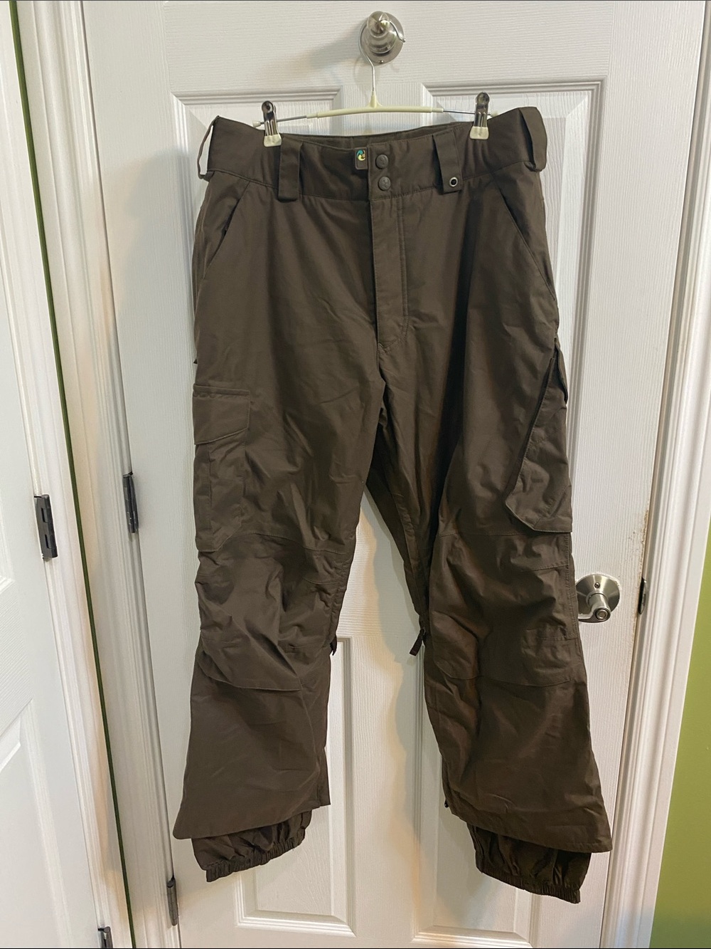 Burton Ronin La Cosa Nostra Snowboard Pants Brown Cargo Technical Ski Mens Small
